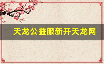 天龙公益服新开天龙网站(天龙公益服是什么意思) (2)
